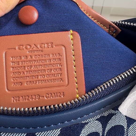 Coach Denim Monogram Canvas Shoulder Bag - Picture 9 of 9